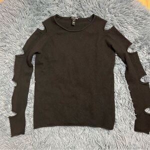 Trendy Black Cutout Sweater